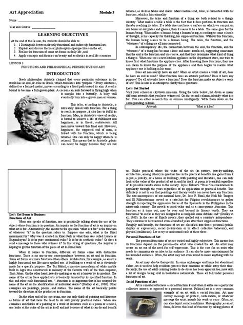 Plato Art History And Appreciation Answer Key Doc