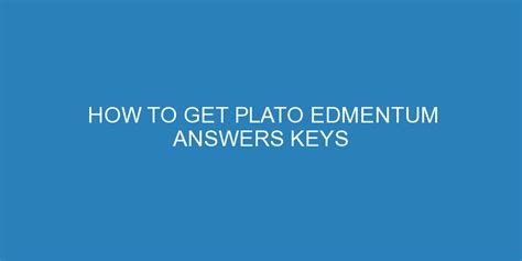 Plato English 3 Answer Key Reader