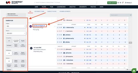 Player tracking data: