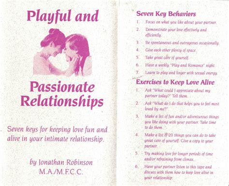 Playful and Passionate Relationships Seven Keys to Keeping Love Fun and Alive in Your Intimate Relationship Doc