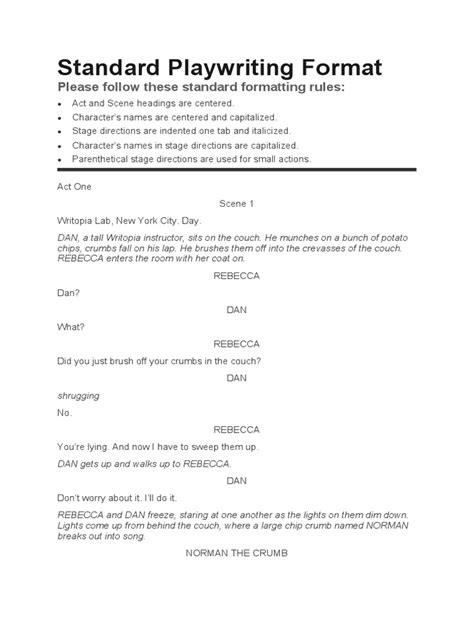 Playwriting Format Template