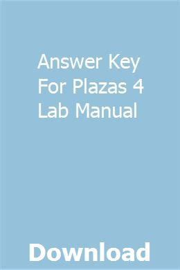 Plazas Lab Manual Answers PDF