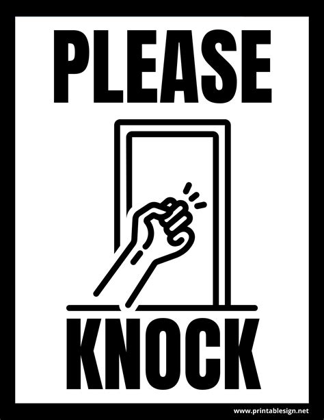 Please Knock Sign Printable
