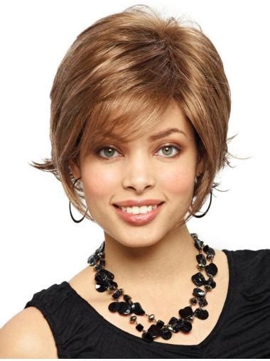 Pleasing Auburn Straight Chin Length Synthetic Wigs