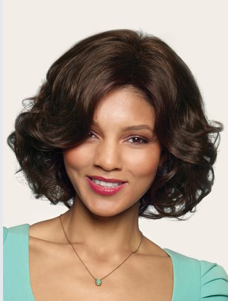 Pleasing Brown Wavy Chin Length Synthetic Wigs