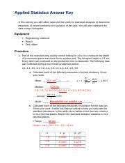 Pltw Applied Statistics Answers Reader