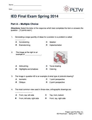 Pltw Final Exam Part A Answer Keys PDF