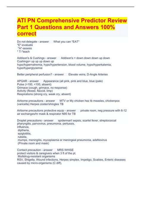 Pn Ati Comprehensive Predictor 2011 Test Answers Ebook PDF