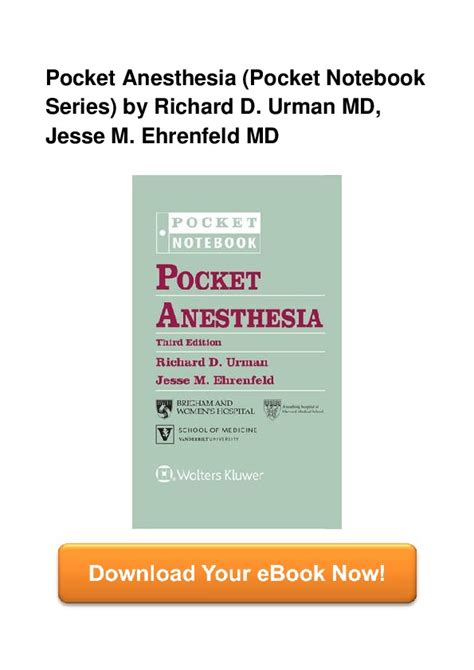 Pocket Anesthesia Pocket Notebook Series PDF