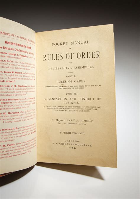 Pocket Manual of Rules of Order for Deliberative Assemblies Epub