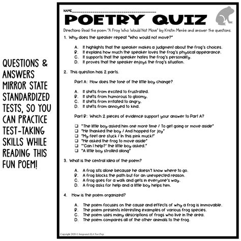 Poem Questions And Answers Reader