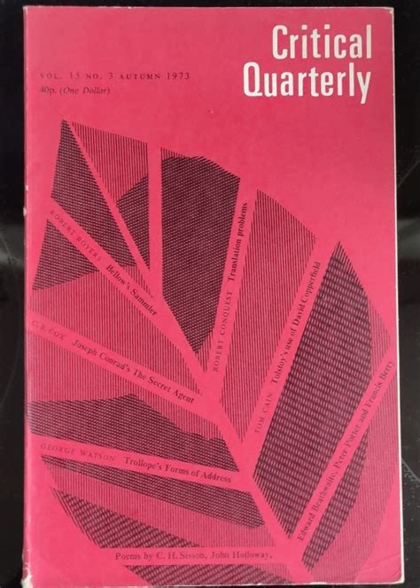 Poems by A MacLean in Critical Quarterly Vol 15 No 1 1973 Reader