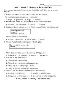 Poetry Selection Test B Answers PDF