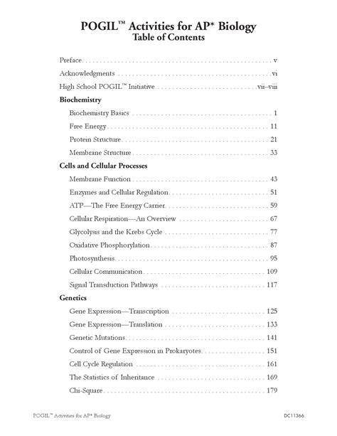 Pogil Activities For Ap Biology Biochemistry Basics Answer Key Kindle Editon