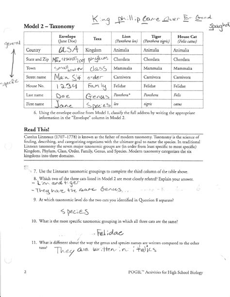 Pogil Biological Classification Answer Key Reader