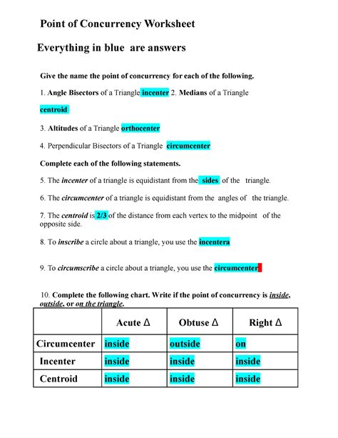 Points Of Concurrency Answer Key Kindle Editon