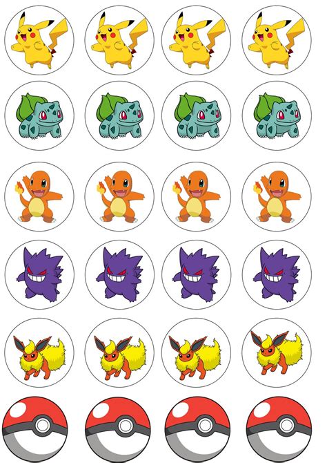 Pokemon Printable Cupcake Toppers