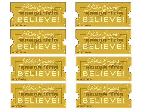 Polar Express Golden Ticket Free Printable