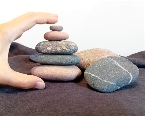 Polished pebbles for meditation: