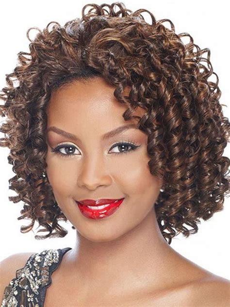 Polite Brown Curly Chin Length Synthetic Wigs & Half Wigs