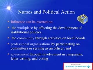 Political Action Handbook for Nurses Changing the Workplace Government Organizations and Community Reader