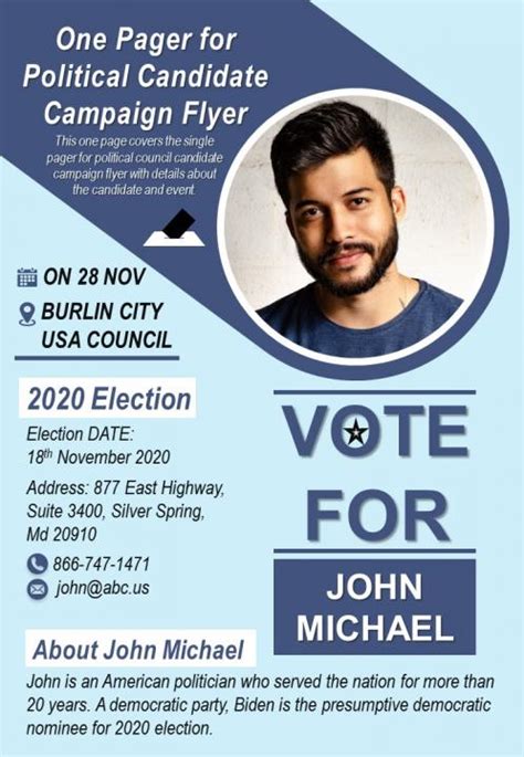 Political Party One Pager Example
