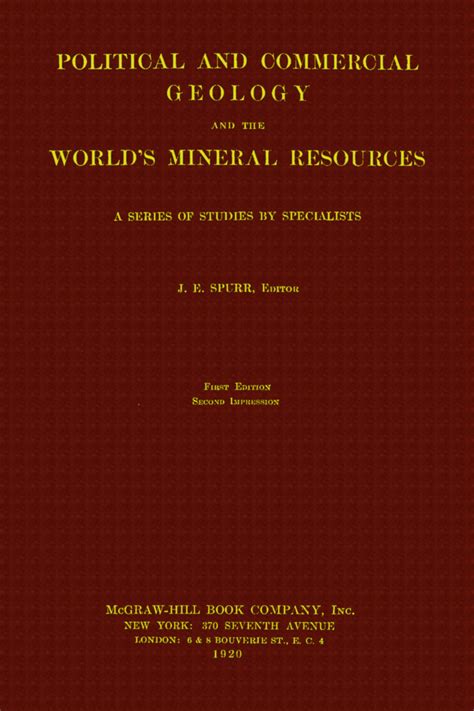 Political and Commercial Geology and the World's Mineral Resources... Doc