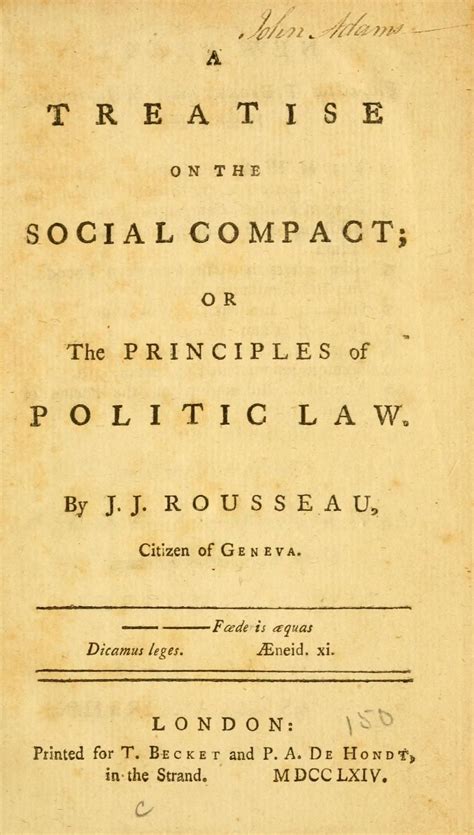 Political classics A treatise on the social compact Or the principles of political law By J J Rousseau Epub