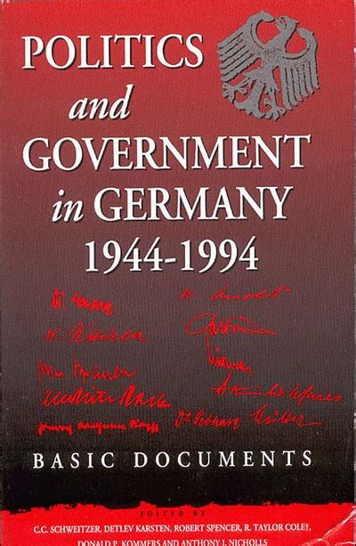 Politics and Government in the Federal Republic of Germany Basic Documents Reader