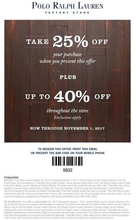 Polo Outlet Printable Coupon