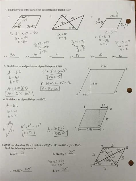 Polygons And Quadrilaterals Test With Answer PDF