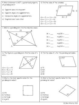 Polygons Quadrilaterals Study Guide Answers Epub