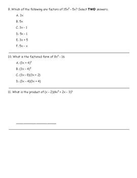 Polynomials And Factoring Unit Test Answers PDF