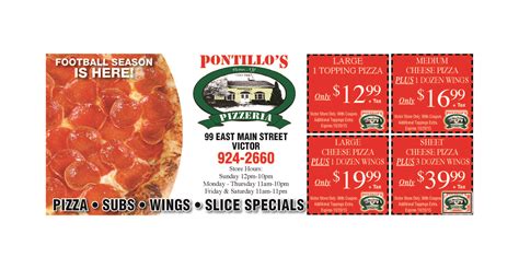 Pontillo's Pizza Coupons Printable