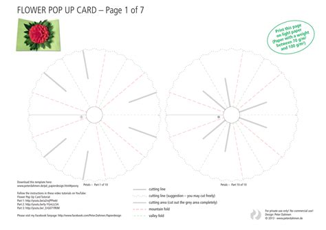 Pop Up Flower Card Template