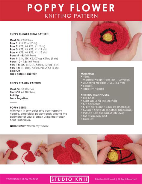 Poppy Knitting Pattern Ebook Epub