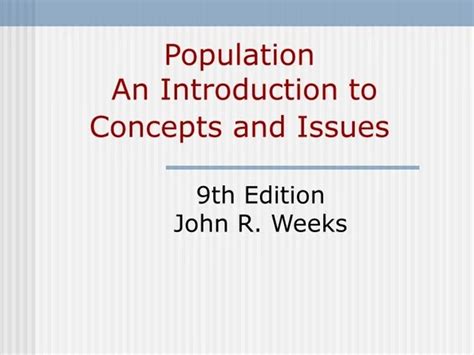 Population An Introduction to Concepts and Issues Kindle Editon