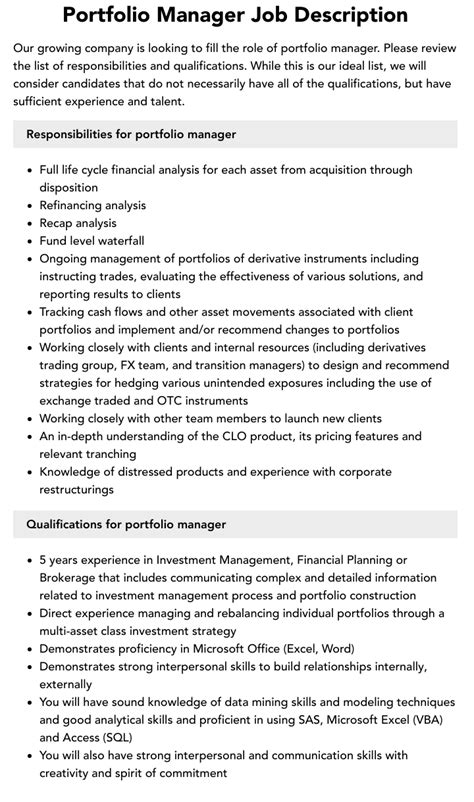 Portfolio Manager Positions: A Comprehensive Guide to Charting a Successful Course