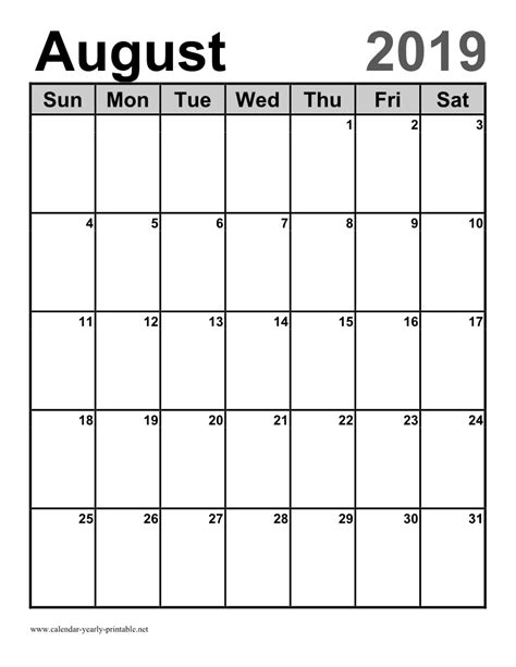 Portrait Calendar Template