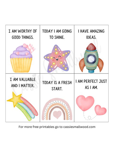 Positive Affirmations For Kids-printable