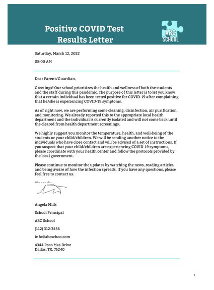 Positive Covid Test Doctors Note Template