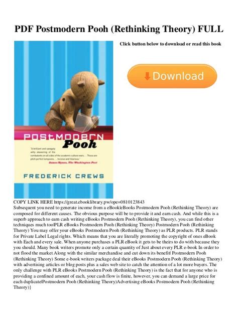 Postmodern Pooh (Rethinking Theory) PDF