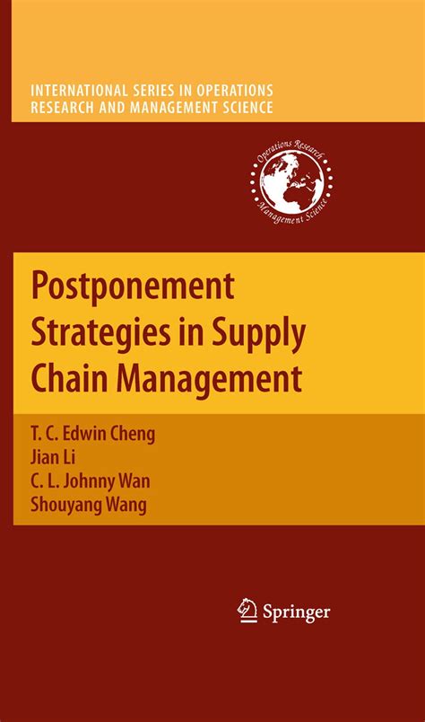 Postponement Strategies in Supply Chain Management 1st Edition Kindle Editon