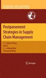 Postponement Strategies in Supply Chain Management 1st Edition Kindle Editon