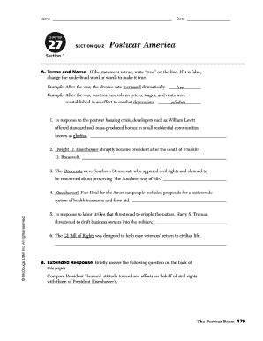 Postwar America Guided Reading Answers Doc