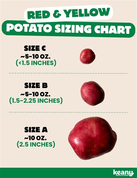 Potato Size Chart A B C