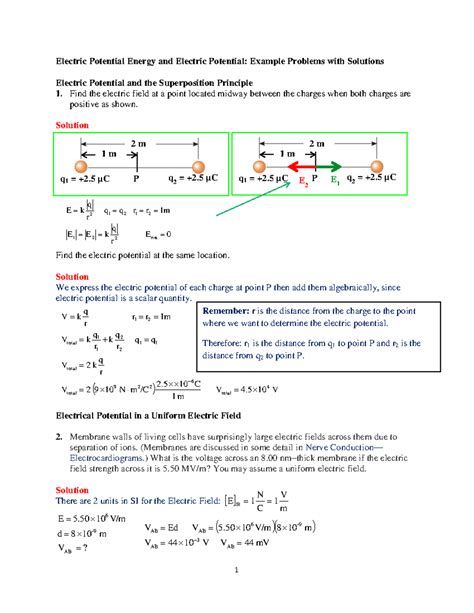 Potential Energy Problems And Answers Epub