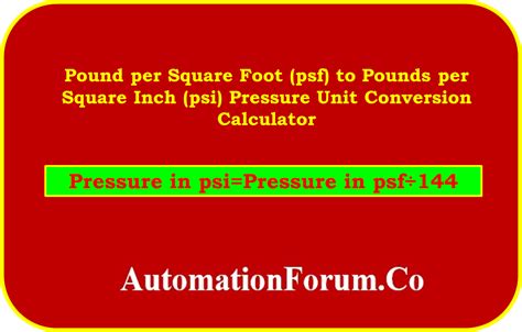 Pounds = psi × Area (in²)