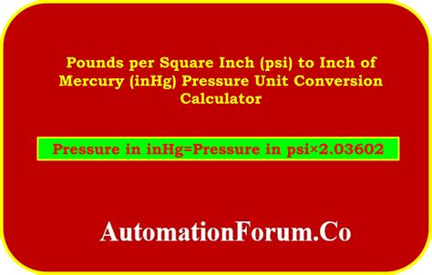 Pounds per Square Inch to PSI: A Comprehensive Guide for Understanding Pressure Conversions