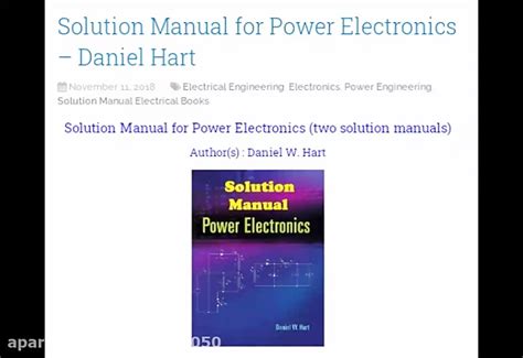 Power Electronics Daniel Hart Solution Manual 4 Reader